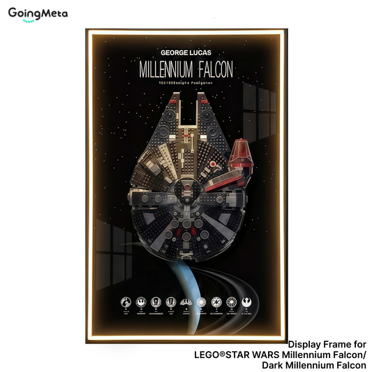 LEGO™ Frame for STAR WARS Millennium Falcon (75257)/ Dark Millennium Falcon (75389), Wall Mount Showcase Frame, Christmas Gift