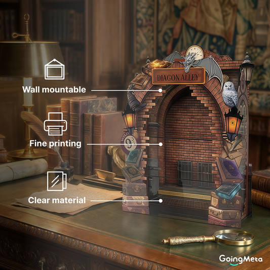 LEGO™Show Case For Diagon Alley™ Wizarding Shops Plus(76444), Wall Mount Showcase, Christmas Gift