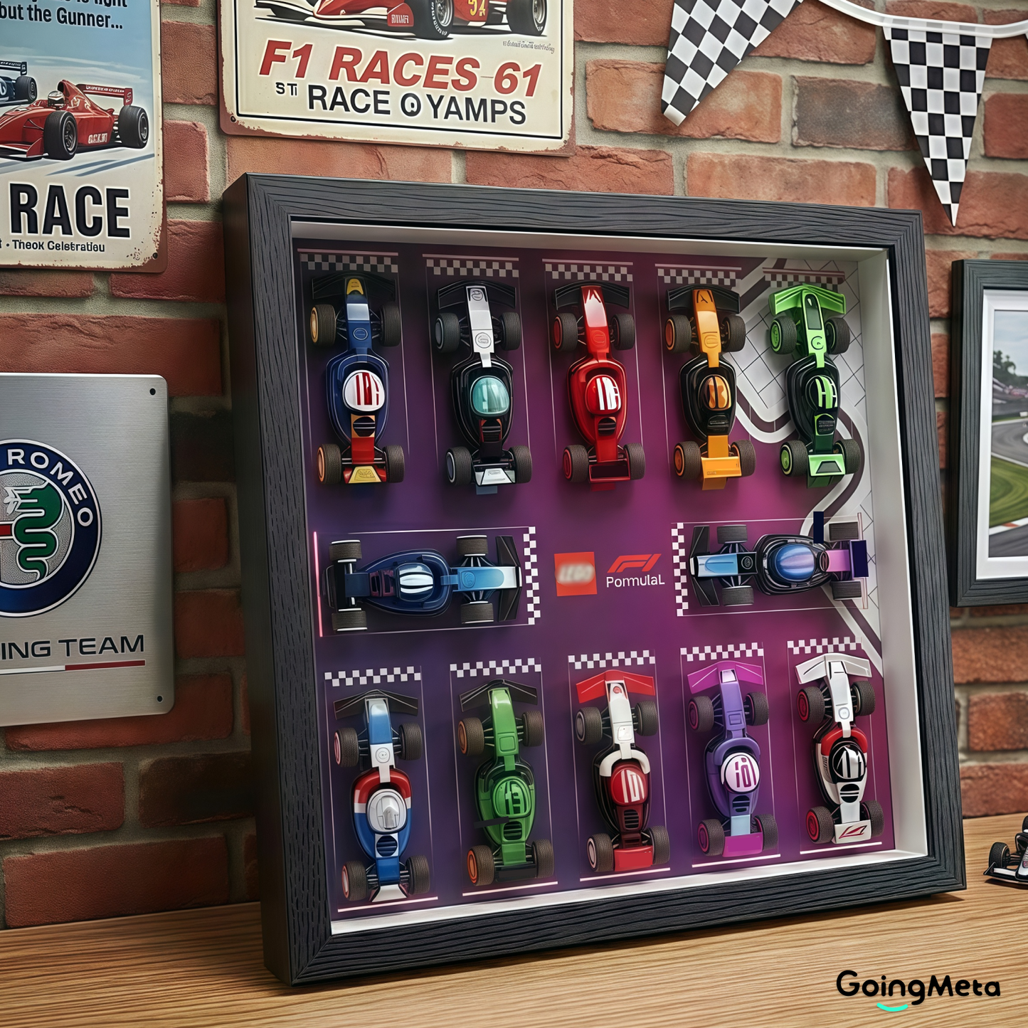 LEGO™ Frame for F1 Collectible Race Cars Plus(71049), Wall Mount Showcase Frame, Christmas Gift