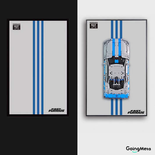 LEGO™ Frame for Technic™ 2 Fast 2 Furious Nissan Skyline GT-R R34 Car (42210), Wall Mount Showcase Frame, Christmas Gift