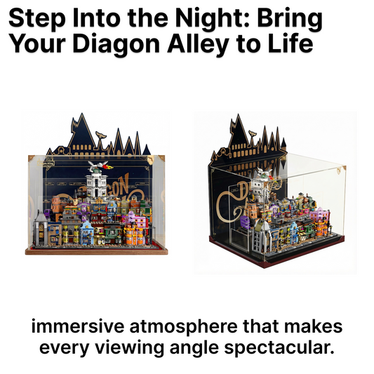 LEGO™Show Case For Diagon Alley™ Wizarding Shops(76444), Premium Wall-Mount Showcase, Christmas Gift