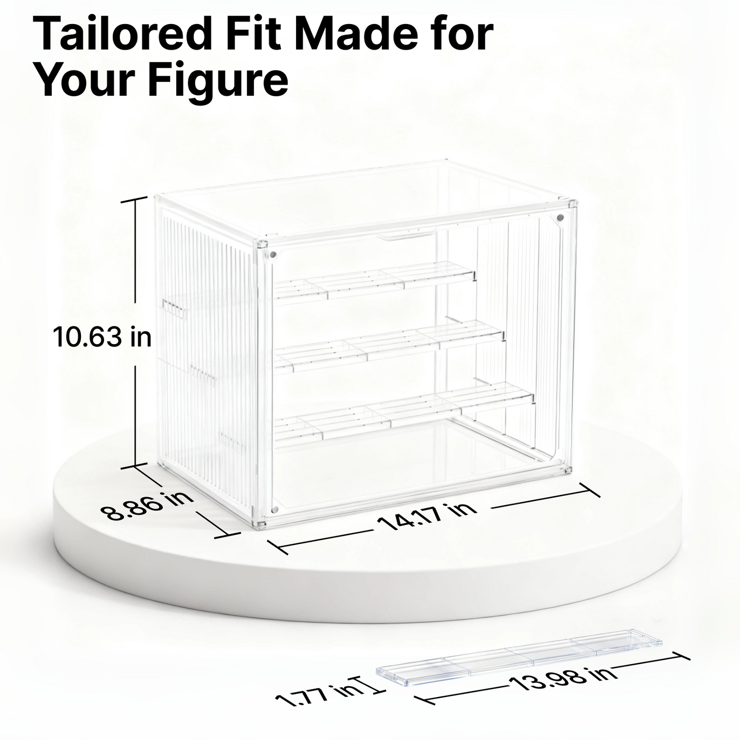4-Tier Clear Acrylic Display Case for Funko Pop, Labubu, Disney Stitch, SKULLPANDA, Crybaby, DIMOO, Twinkle Twinkle, Sonny Angel, Tiny Tan, Barbie & Mini Collectibles, Dustproof Stackable Showcase