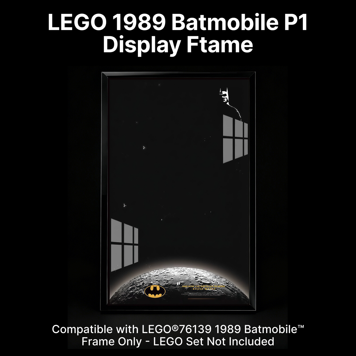 LEGO™ Frame for 1989 Batmobile(76139), Wall Mount Showcase Frame, Christmas Gift