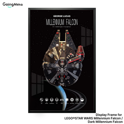 LEGO™ Frame for STAR WARS Millennium Falcon (75257)/ Dark Millennium Falcon (75389), Wall Mount Showcase Frame, Christmas Gift