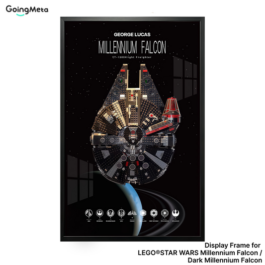 LEGO™ Frame for STAR WARS Millennium Falcon (75257)/ Dark Millennium Falcon (75389), Wall Mount Showcase Frame, Christmas Gift
