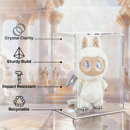 XXL-Large Acrylic Display Case for Gaint Labubu Collectibles 60cm/23.6", Dustproof and Figure Display Case, Compatible with ZIMOMO & Angel in Clouds, Clear Display Box Organizer