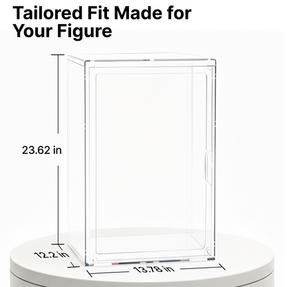 XXL-Large Acrylic Display Case for Gaint Labubu Collectibles 60cm/23.6", Dustproof and Figure Display Case, Compatible with ZIMOMO & Angel in Clouds, Clear Display Box Organizer