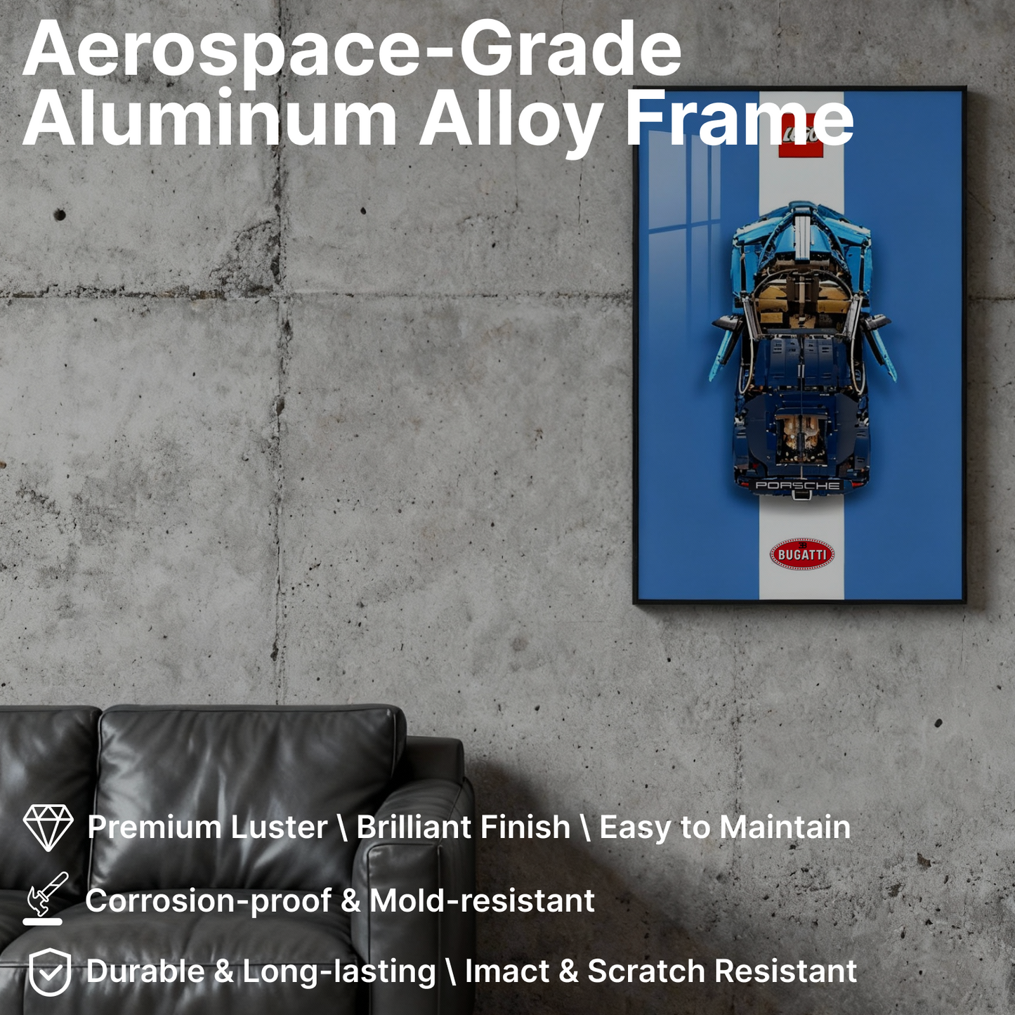 LEGO™ Frame for Bugatti Chiron(42083), Wall Mount Showcase Frame, Christmas Gift