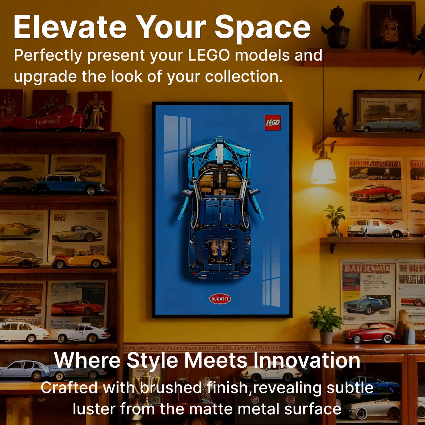 LEGO™ Frame for Bugatti Chiron(42083), Wall Mount Showcase Frame, Christmas Gift