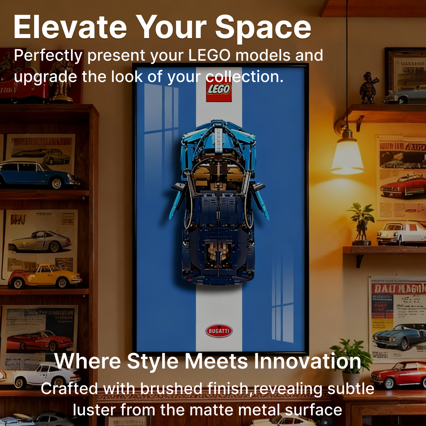 LEGO™ Frame for Bugatti Chiron(42083), Wall Mount Showcase Frame, Christmas Gift