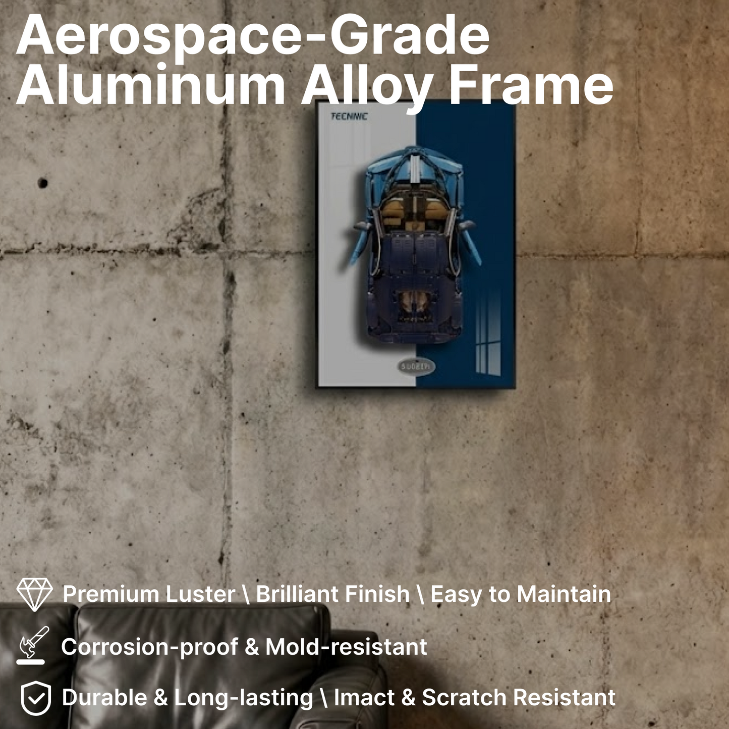 LEGO™ Frame for Bugatti Chiron(42083), Wall Mount Showcase Frame, Christmas Gift