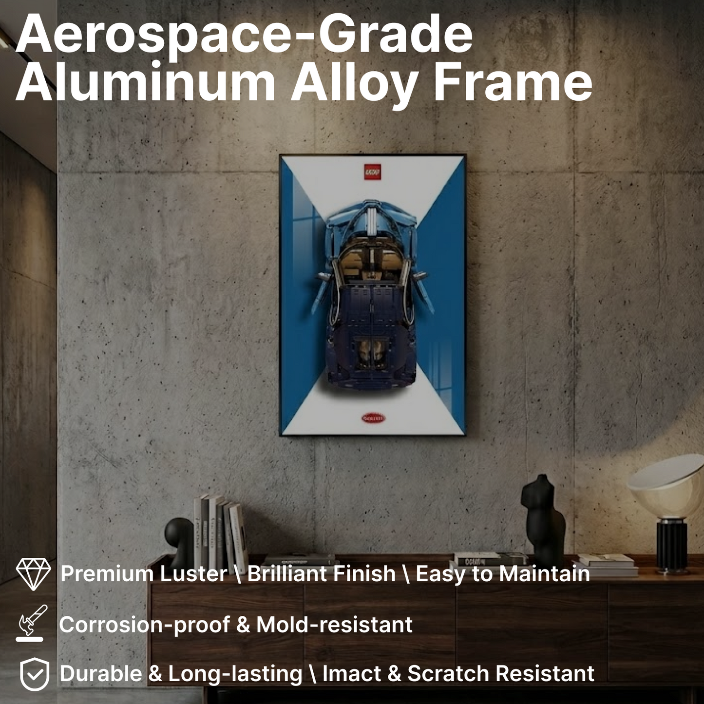 LEGO™ Frame for Bugatti Chiron(42083), Wall Mount Showcase Frame, Christmas Gift