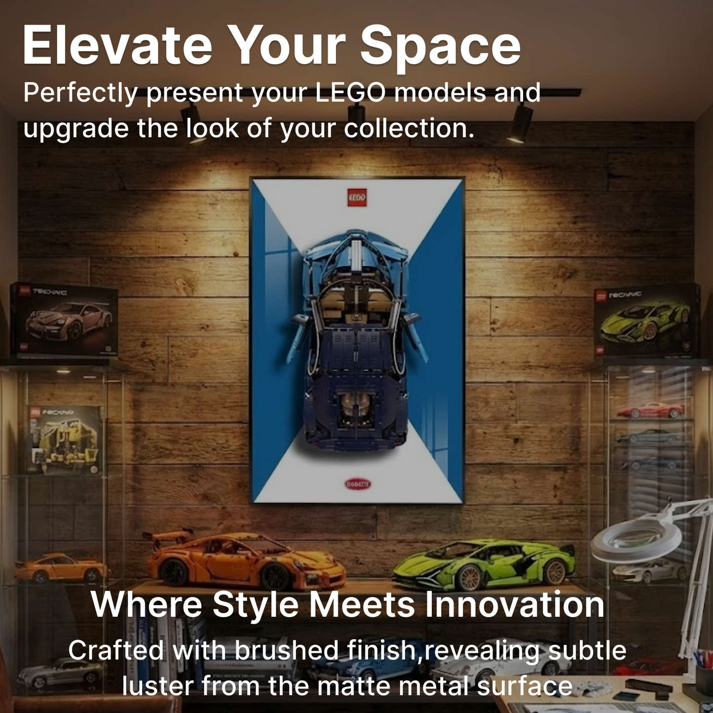 LEGO™ Frame for Bugatti Chiron(42083), Wall Mount Showcase Frame, Christmas Gift