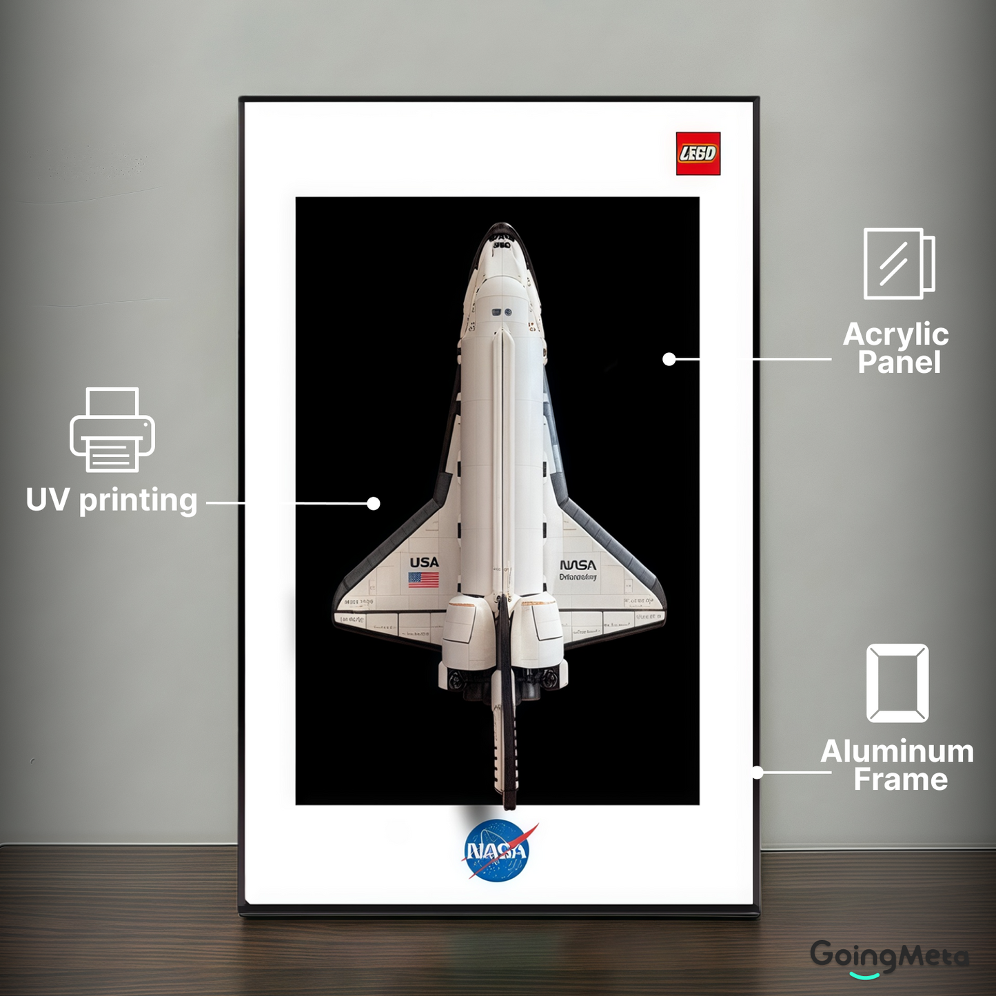 LEGO™ Frame for NASA Space Shuttle Discovery(10283), Wall Mount Showcase Frame, Christmas Gift