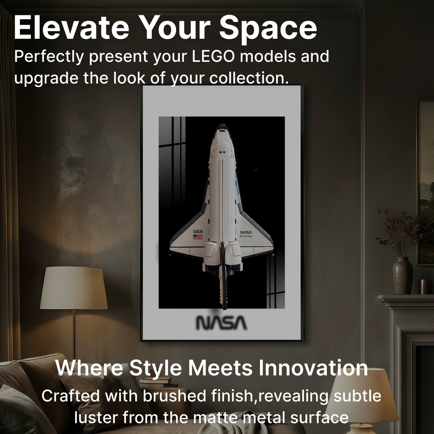 LEGO™ Frame for NASA Space Shuttle Discovery(10283), Wall Mount Showcase Frame, Christmas Gift