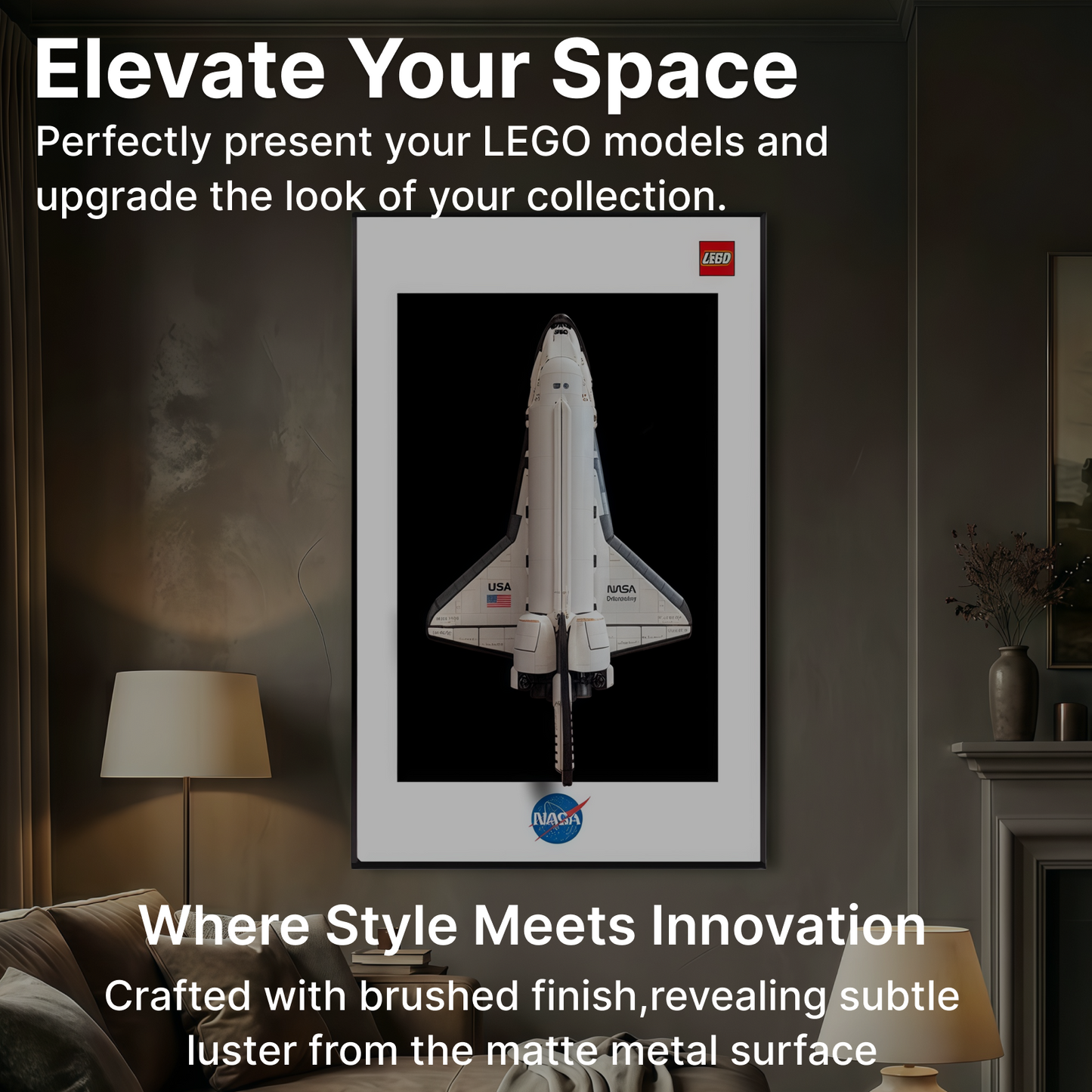 LEGO™ Frame for NASA Space Shuttle Discovery(10283), Wall Mount Showcase Frame, Christmas Gift
