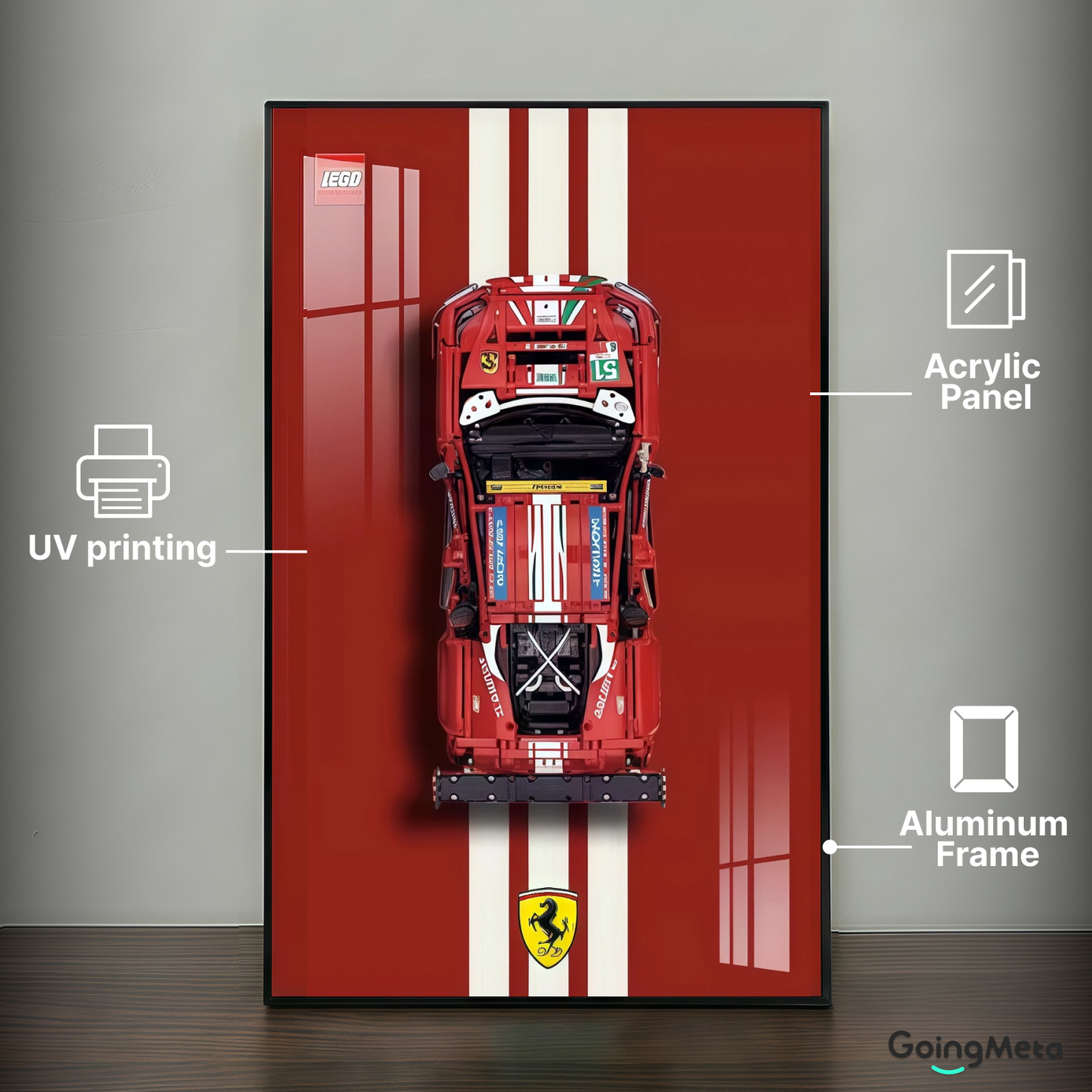 LEGO™ Frame for Ferrari 488 (42125), Wall Mount Showcase Frame, Christmas Gift