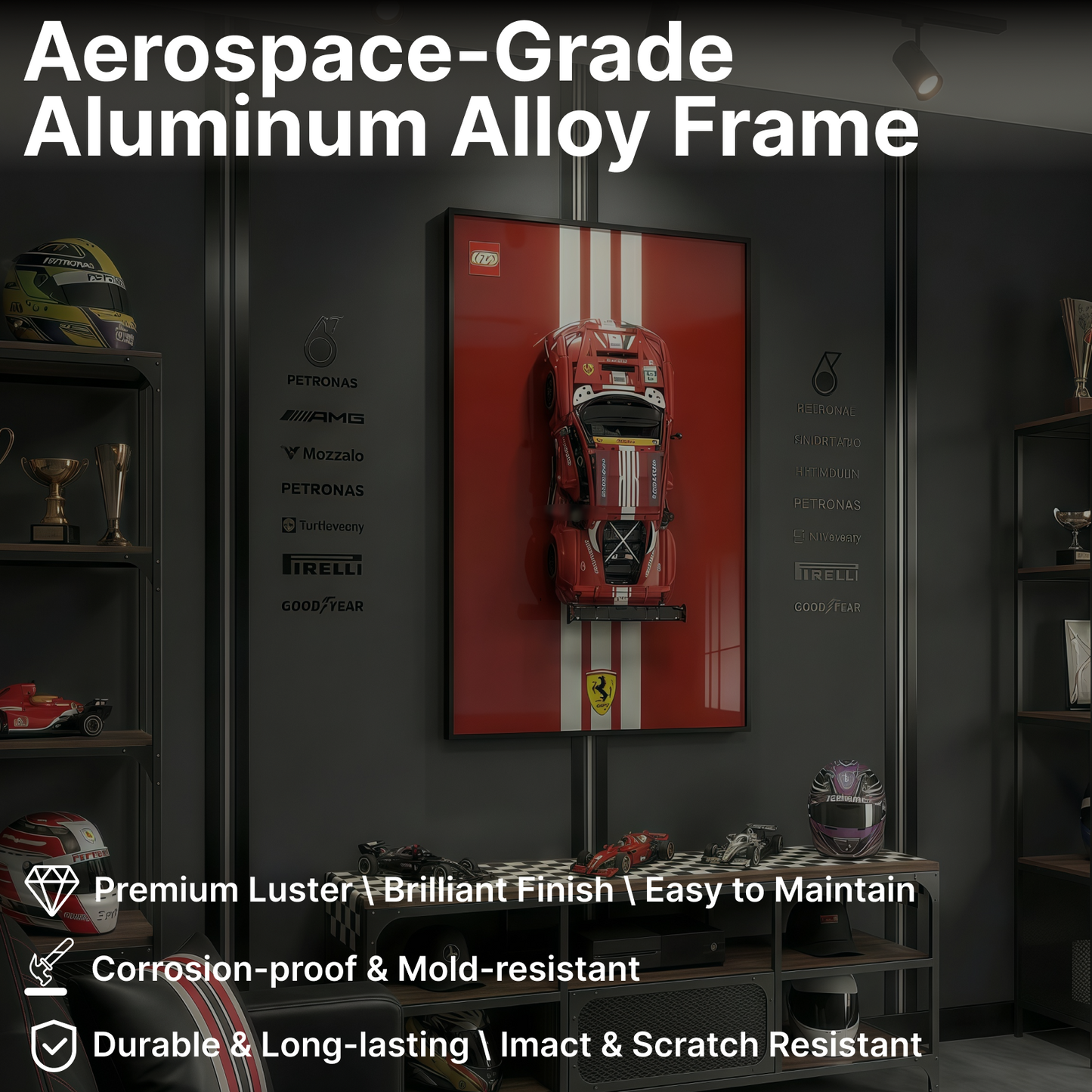 LEGO™ Frame for Ferrari 488 (42125), Wall Mount Showcase Frame, Christmas Gift