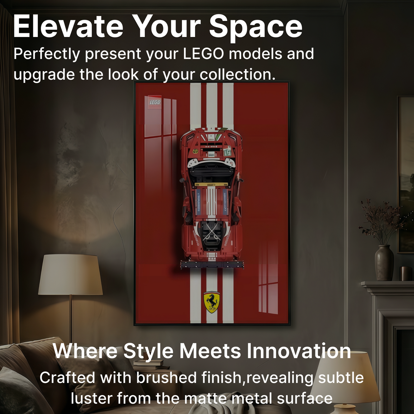 LEGO™ Frame for Ferrari 488 (42125), Wall Mount Showcase Frame, Christmas Gift
