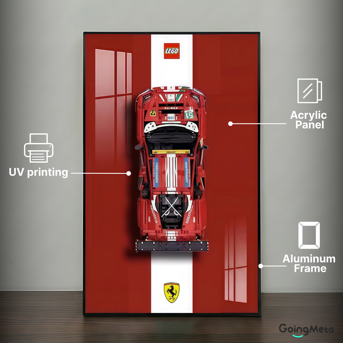 LEGO™ Frame for Ferrari 488 (42125), Wall Mount Showcase Frame, Christmas Gift