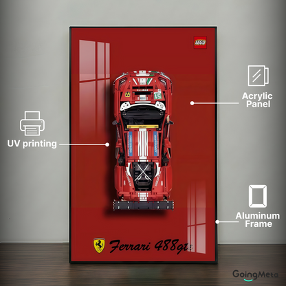 LEGO™ Frame for Ferrari 488 (42125), Wall Mount Showcase Frame, Christmas Gift