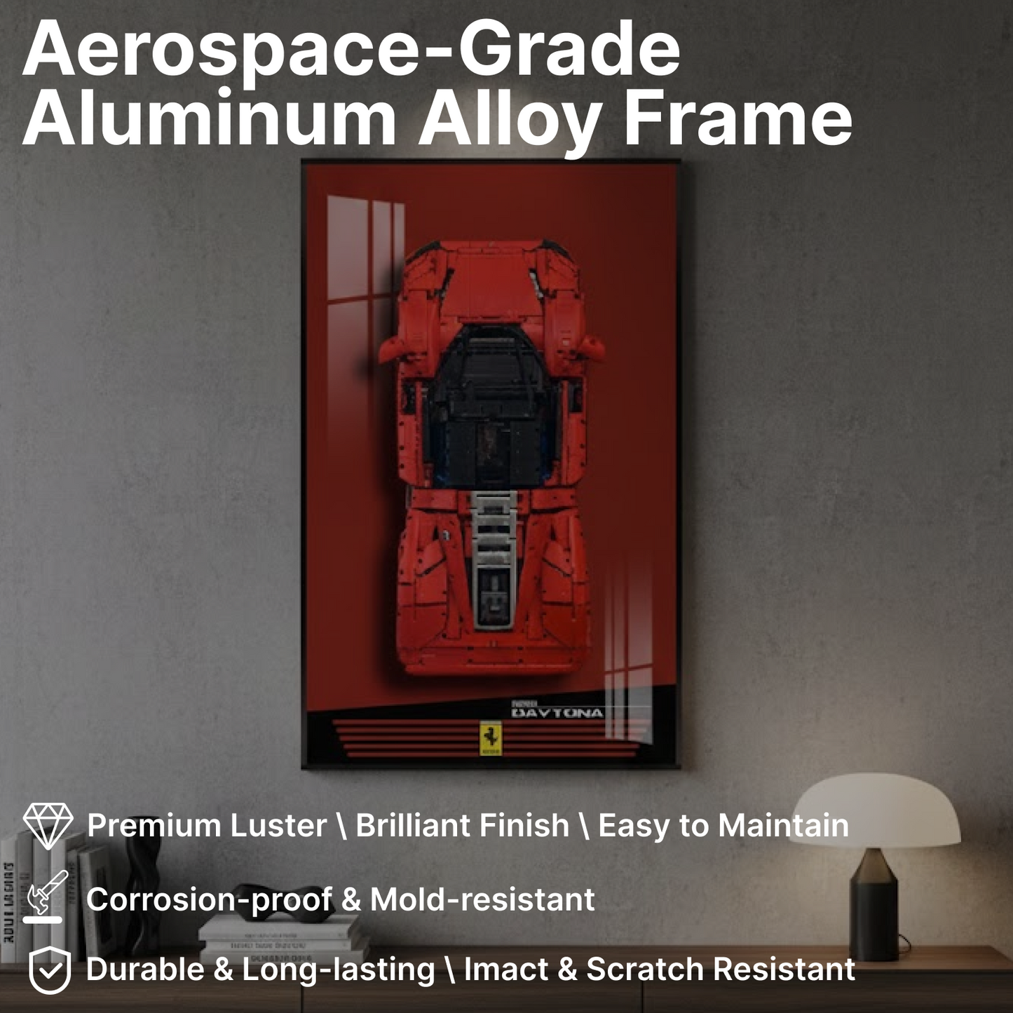 LEGO™ Frame for Ferrari Daytona SP3(42143), Wall Mount Showcase Frame, Christmas Gift