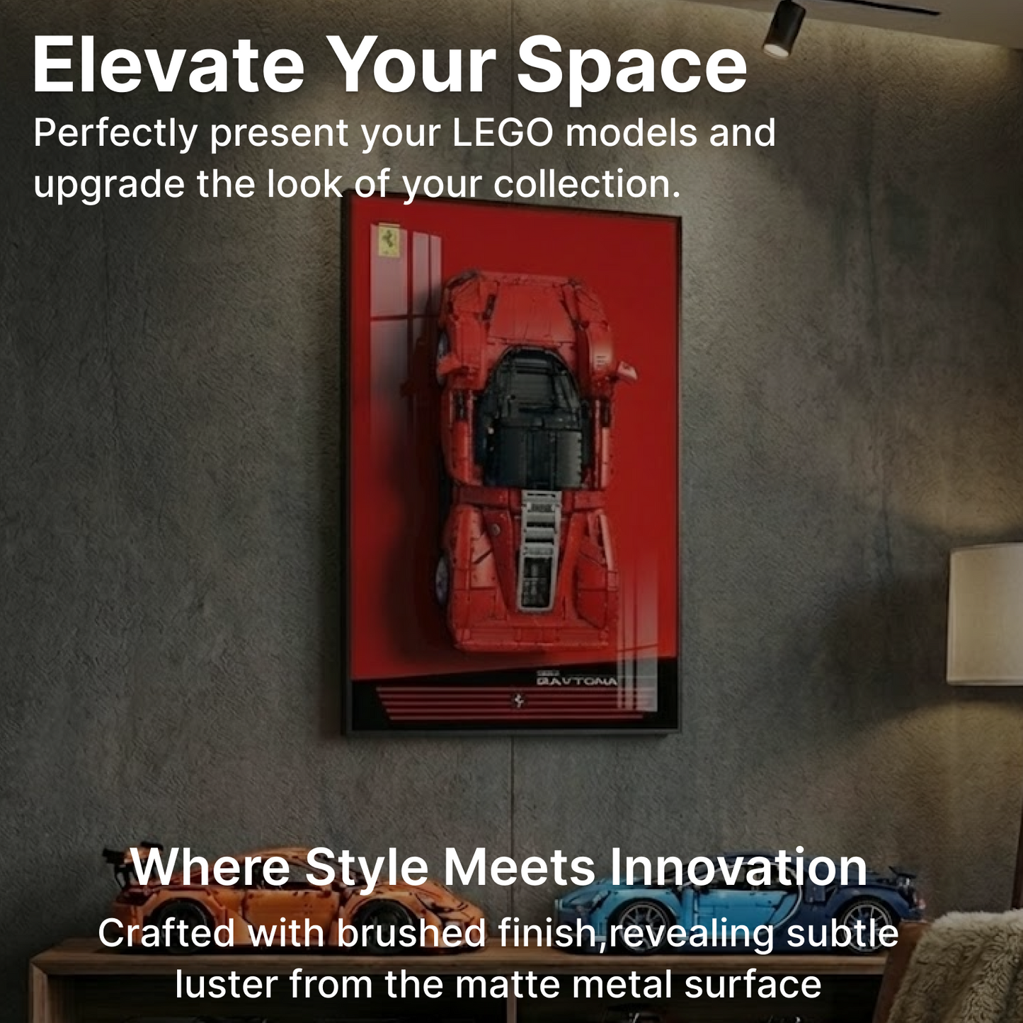 LEGO™ Frame for Ferrari Daytona SP3(42143), Wall Mount Showcase Frame, Christmas Gift