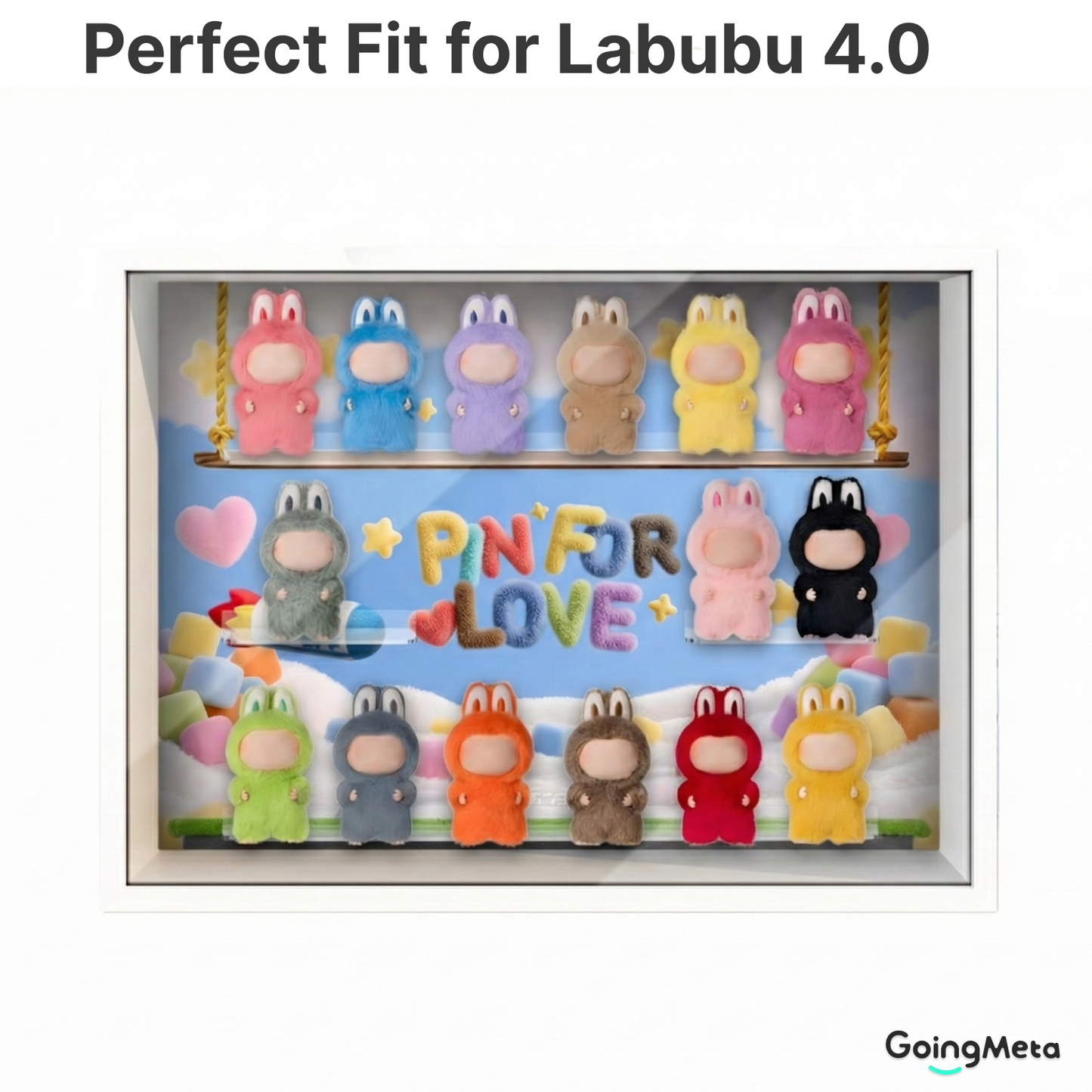 Display Case for mini labubu 4.0 pin for love