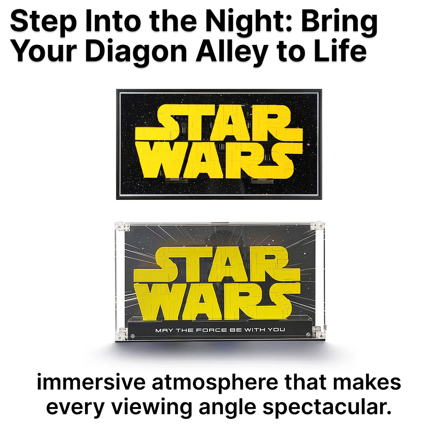 LEGO™ Case for Brick-Built Star Wars™ Logo(75407), Wall Mount Showcase Frame & Acrylic Display Case, Christmas Gift