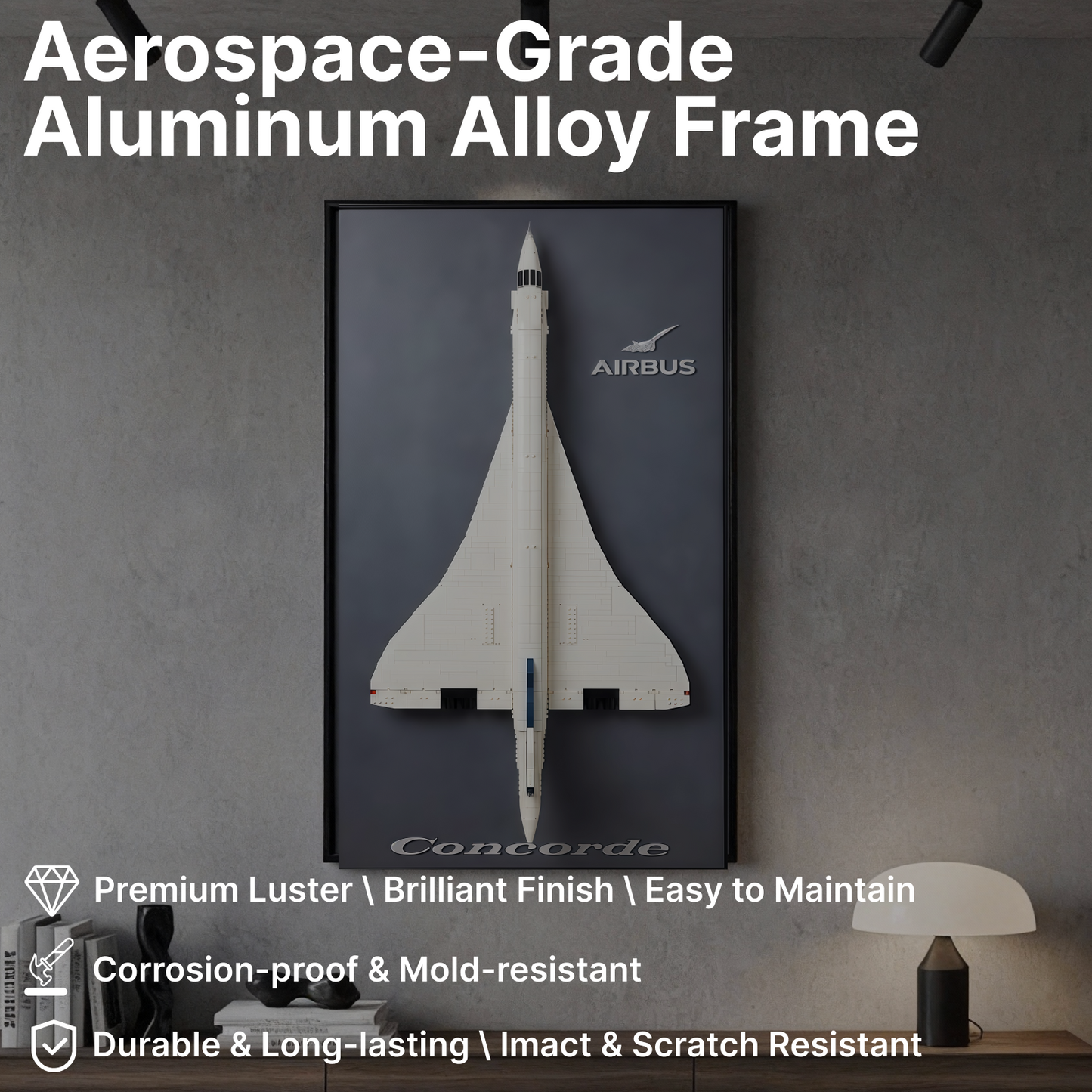 LEGO™ Frame for Concorde (10318), Wall Mount Showcase Frame, Christmas Gift