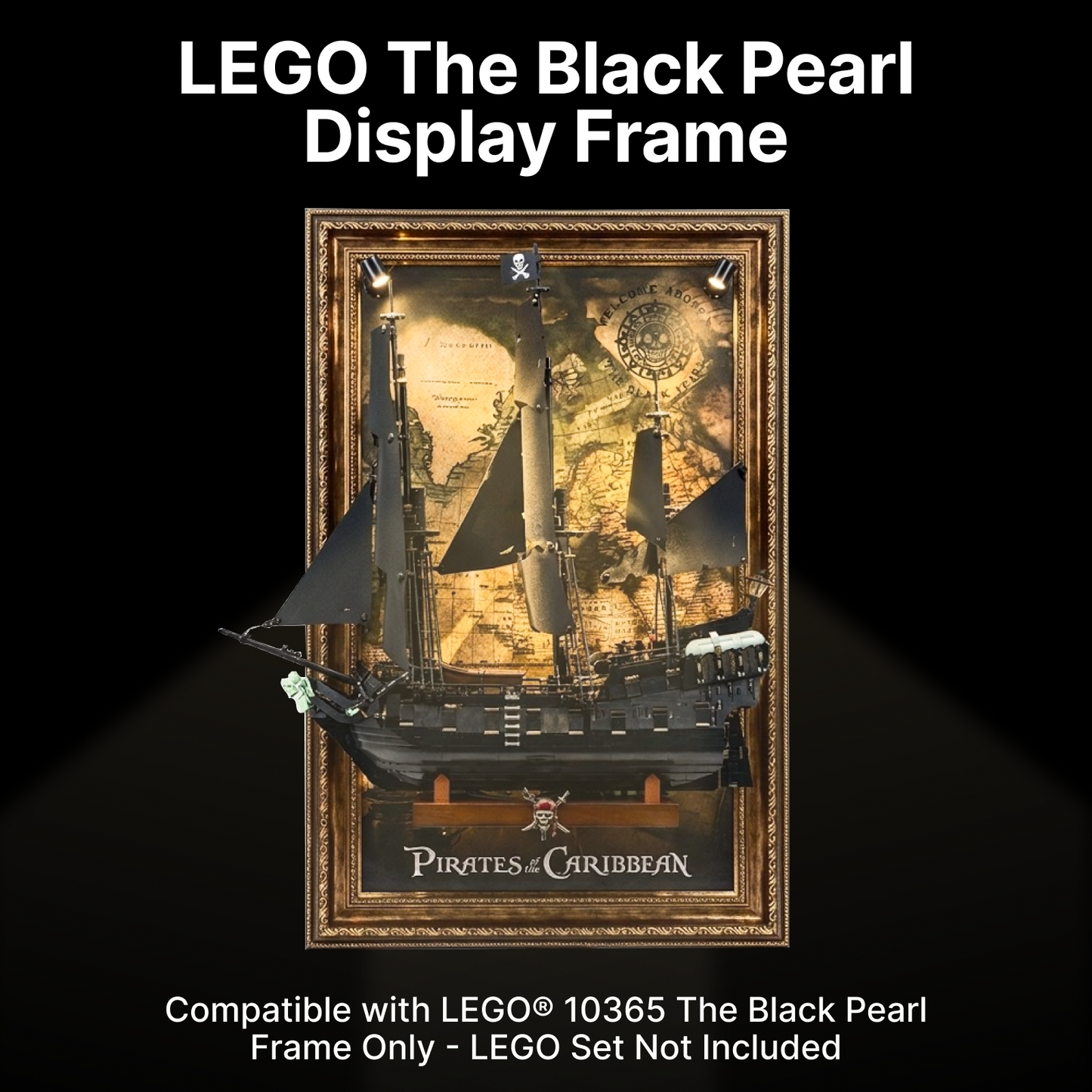 LEGO™ Frame for Captain Jack Sparrow's Pirate Ship（10365), Wall Mount Showcase Frame, Christmas Gift