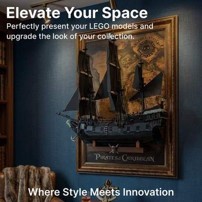 LEGO™ Frame for Captain Jack Sparrow's Pirate Ship（10365), Wall Mount Showcase Frame, Christmas Gift