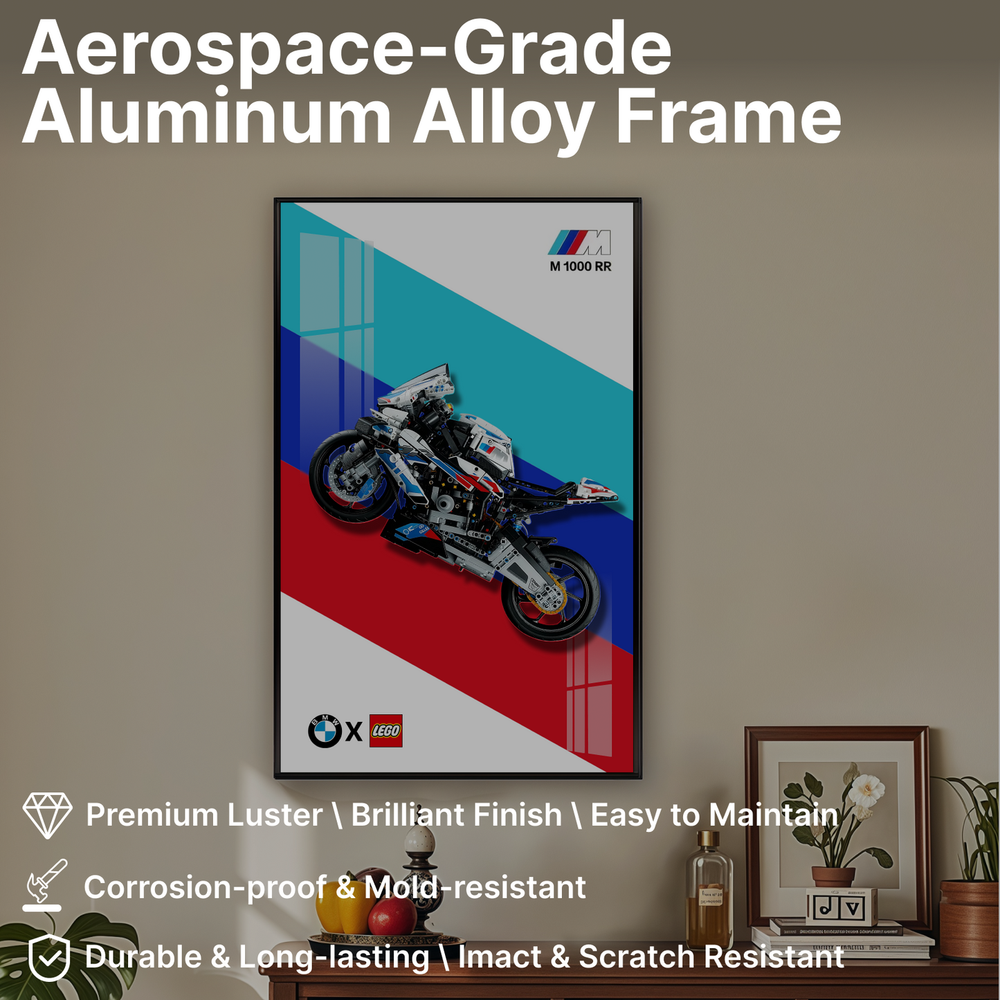 LEGO™ Frame for BMW M 1000 RR(42130), Wall Mount Showcase Frame, Christmas Gift