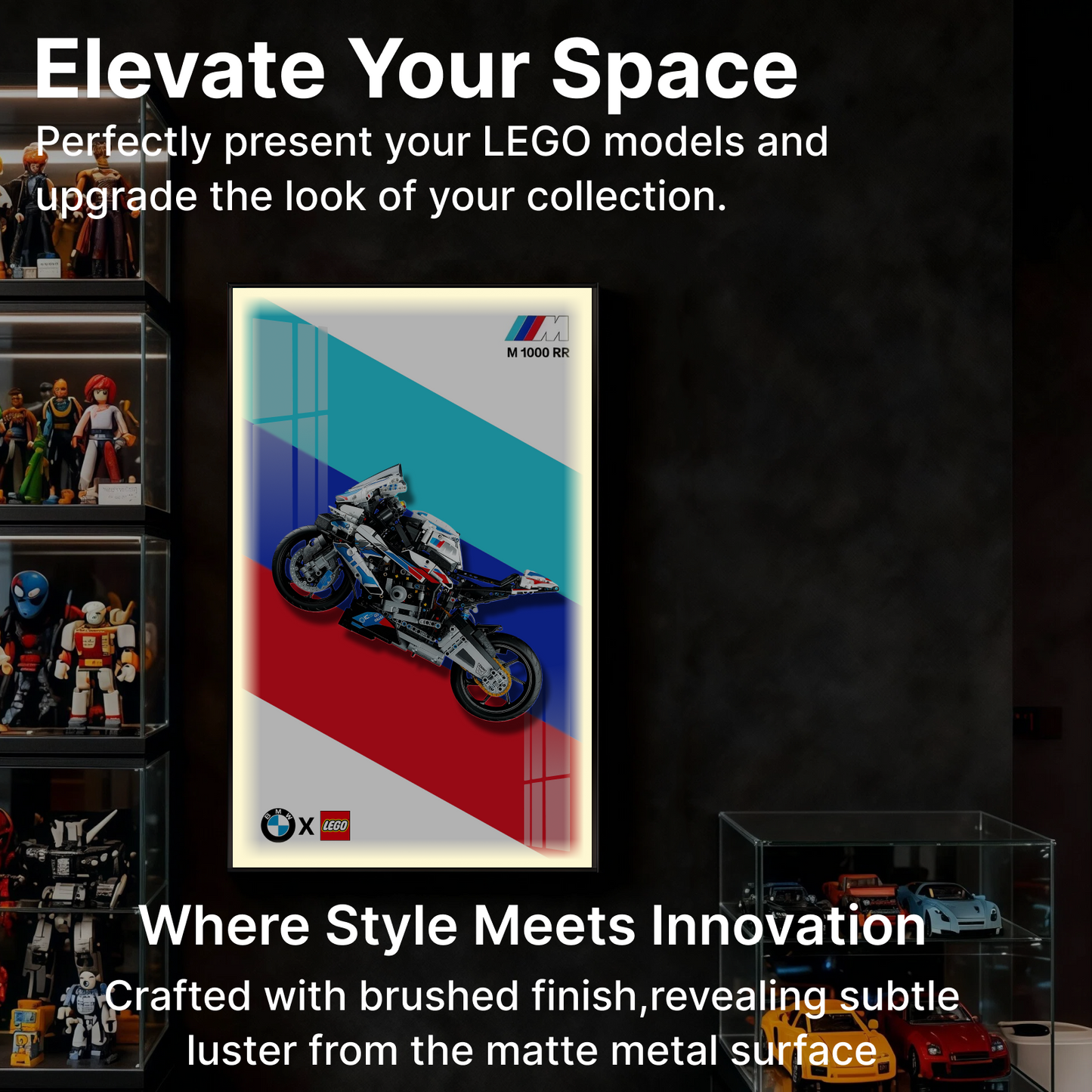 LEGO™ Frame for BMW M 1000 RR(42130), Wall Mount Showcase Frame, Christmas Gift