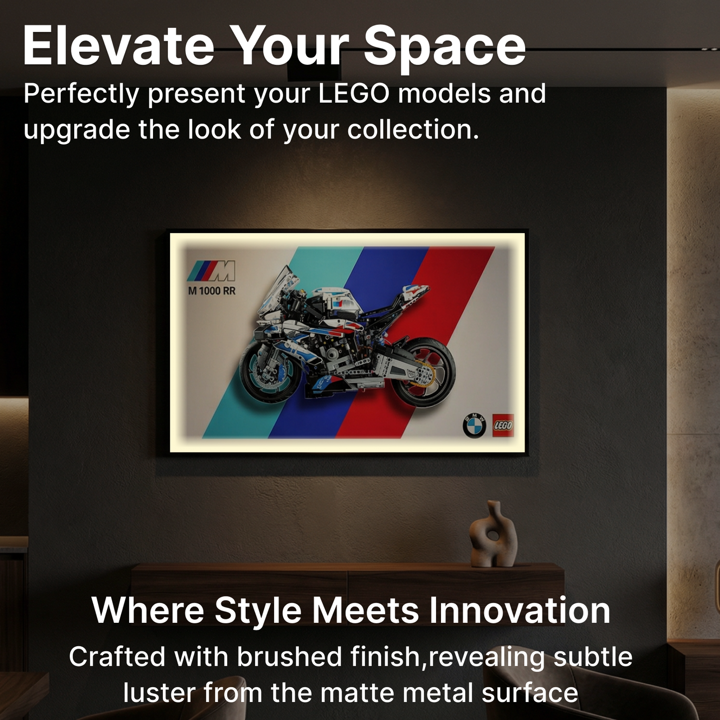 LEGO™ Frame for BMW M 1000 RR(42130), Wall Mount Showcase Frame, Christmas Gift