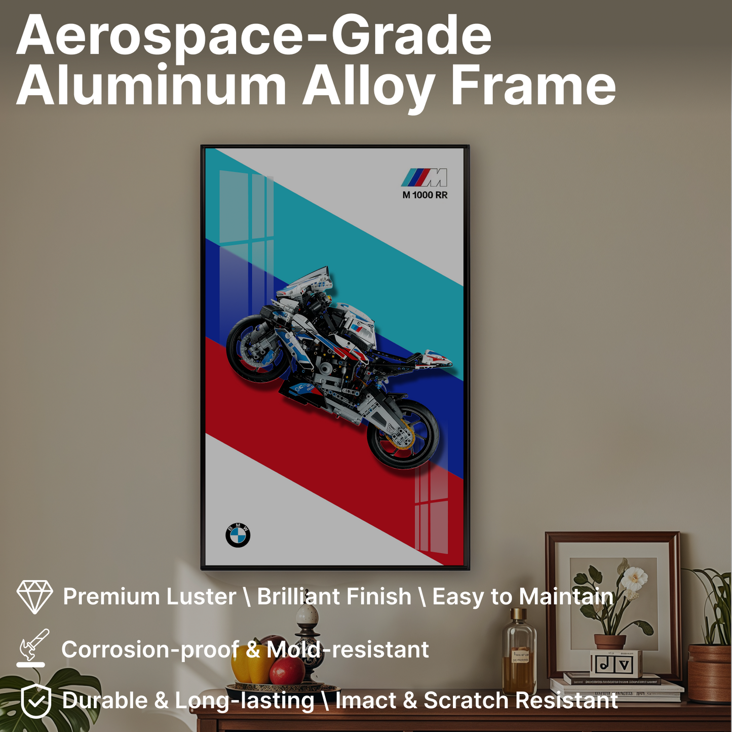 LEGO™ Frame for BMW M 1000 RR(42130), Wall Mount Showcase Frame, Christmas Gift