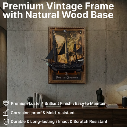 LEGO™ Frame for Captain Jack Sparrow's Pirate Ship（10365), Wall Mount Showcase Frame, Christmas Gift