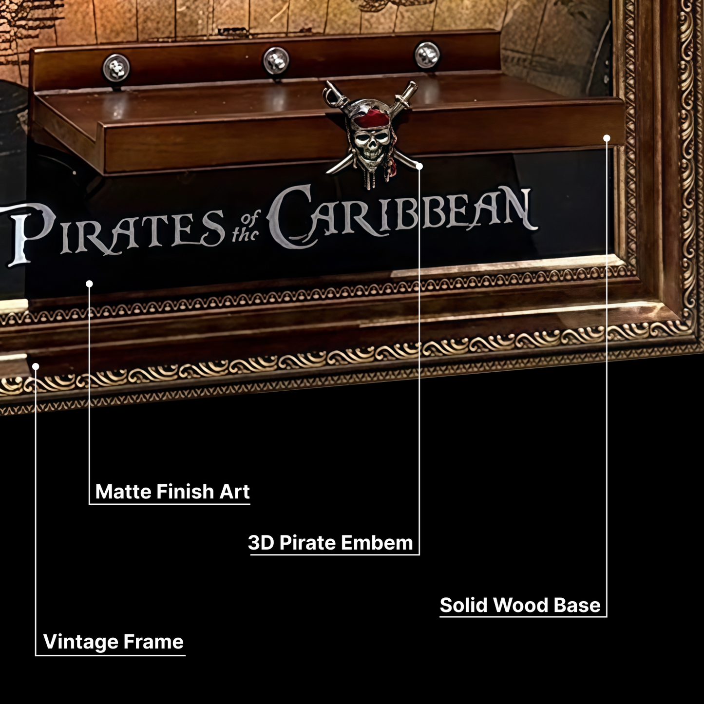 LEGO™ Frame for Captain Jack Sparrow's Pirate Ship（10365), Wall Mount Showcase Frame, Christmas Gift
