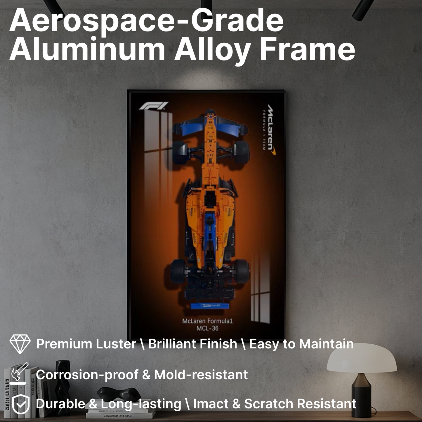 LEGO™ Frame for McLaren Formula 1™ Race Car(42141), Wall Mount Showcase Frame, Christmas Gift