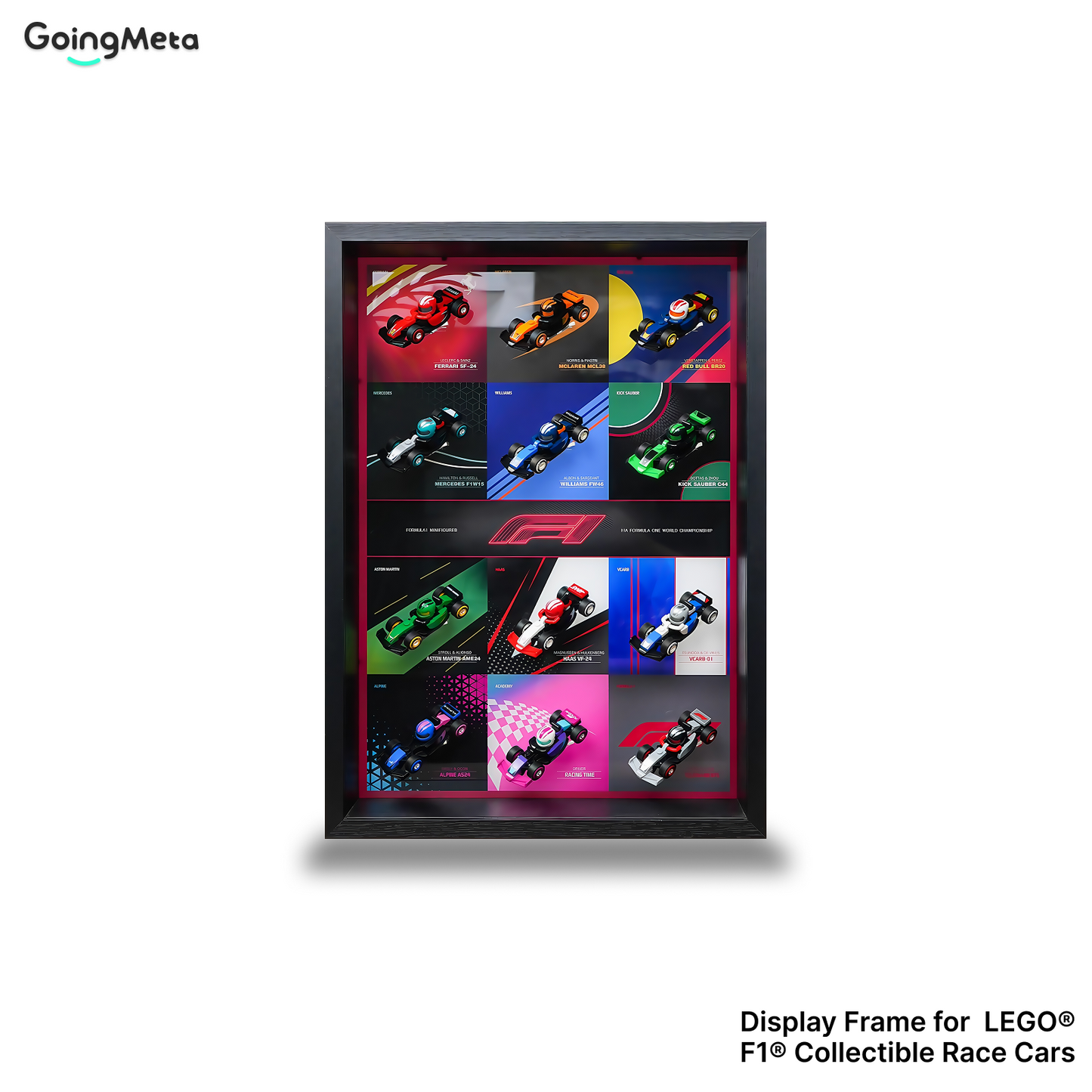 LEGO™ Frame for F1 Collectible Race Cars Plus(71049), Wall Mount Showcase Frame, Christmas Gift