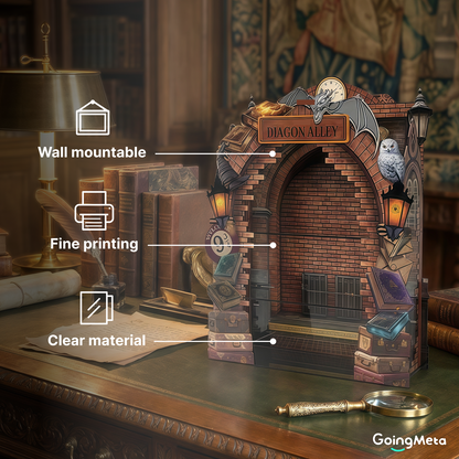 LEGO™Show Case For Diagon Alley™ Wizarding Shops Plus(76444), Wall Mount Showcase, Christmas Gift