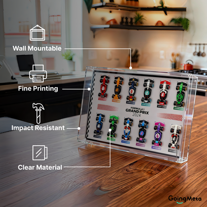 LEGO™ Frame for F1 Collectible Race Cars Plus(71049), Wall Mount Showcase Frame, Christmas Gift