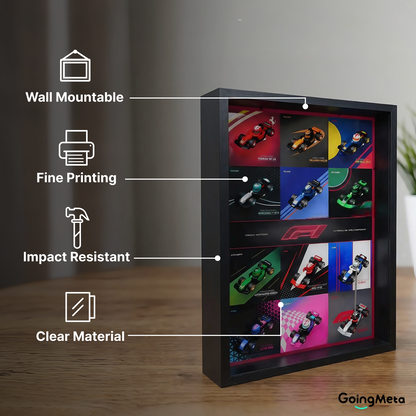 LEGO™ Frame for F1 Collectible Race Cars Plus(71049), Wall Mount Showcase Frame, Christmas Gift