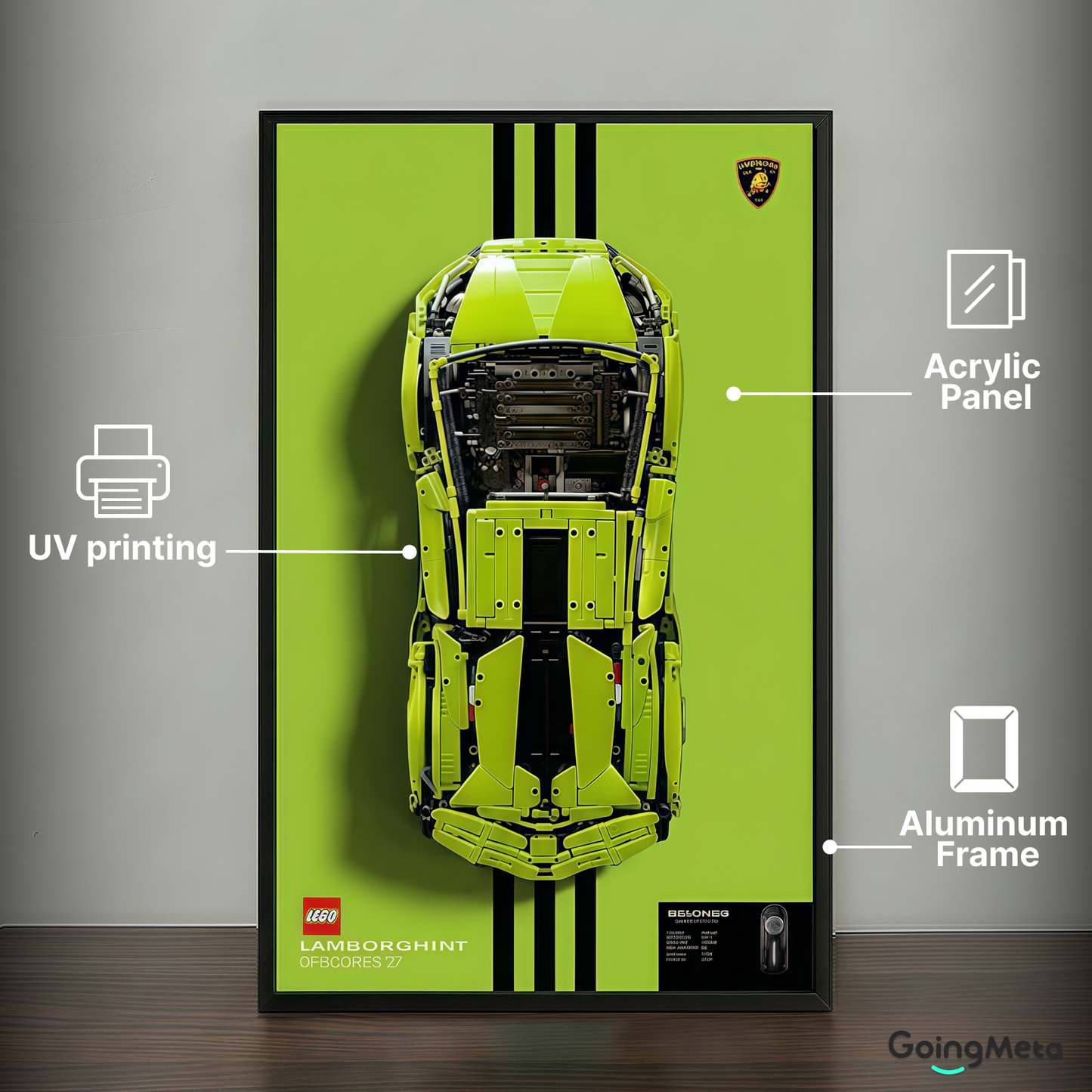 LEGO™ Frame for Lamborghini Sián FKP 37(42115), Wall Mount Showcase Frame, Christmas Gift