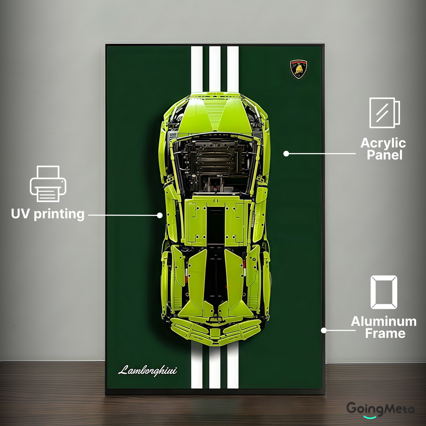 LEGO™ Frame for Lamborghini Sián FKP 37(42115), Wall Mount Showcase Frame, Christmas Gift