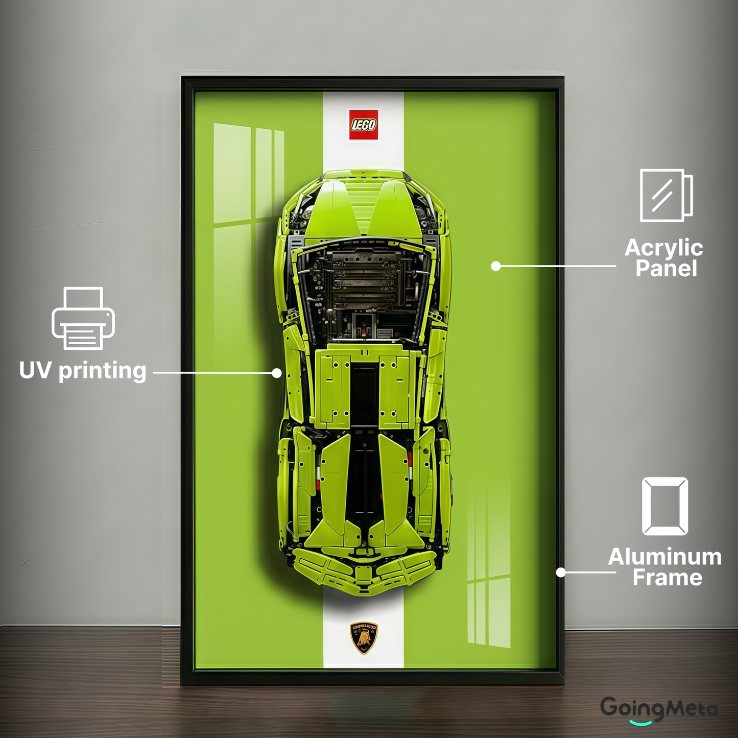 LEGO™ Frame for Lamborghini Sián FKP 37(42115), Wall Mount Showcase Frame, Christmas Gift