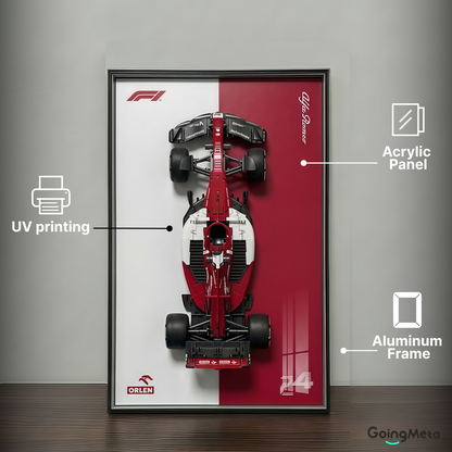CADA™ Alfa Romeo F1 Wall Mount Frame, Wall Mount Showcase Frame, Christmas Gift