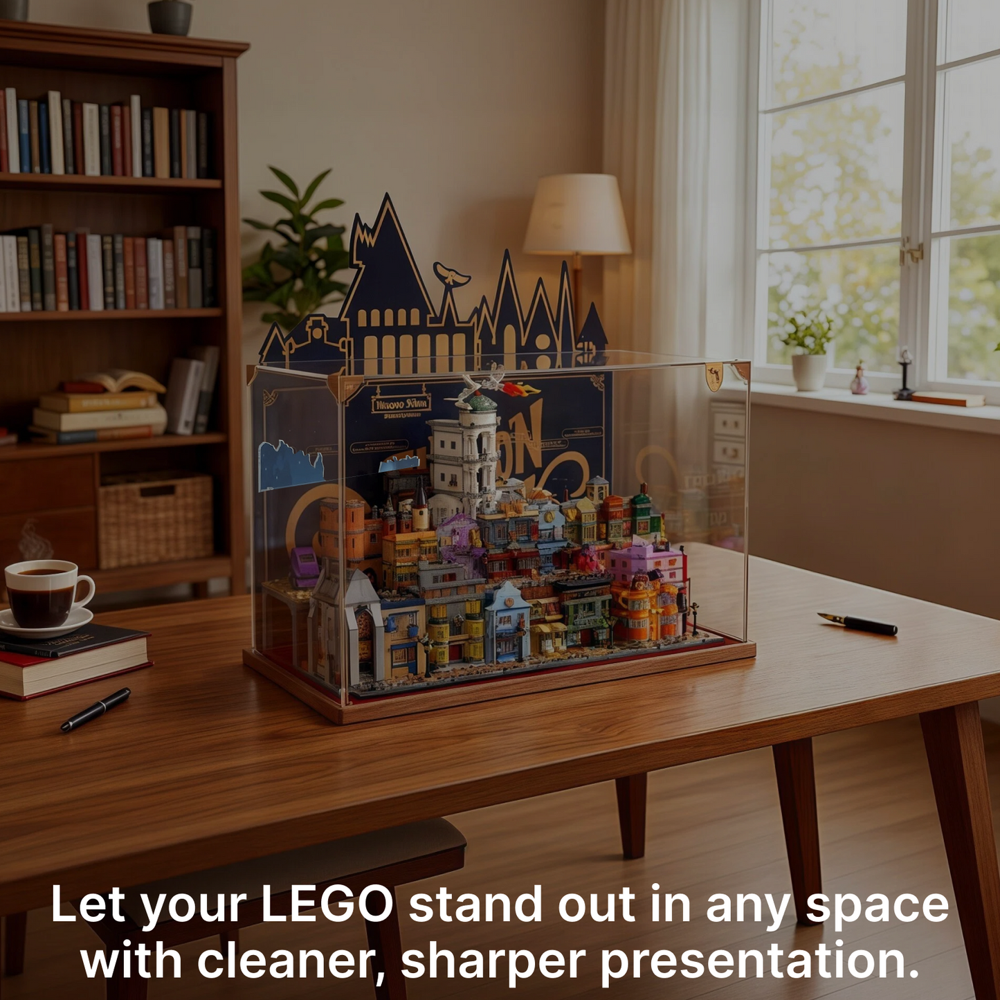 LEGO™Show Case For Diagon Alley™ Wizarding Shops(76444), Premium Wall-Mount Showcase, Christmas Gift