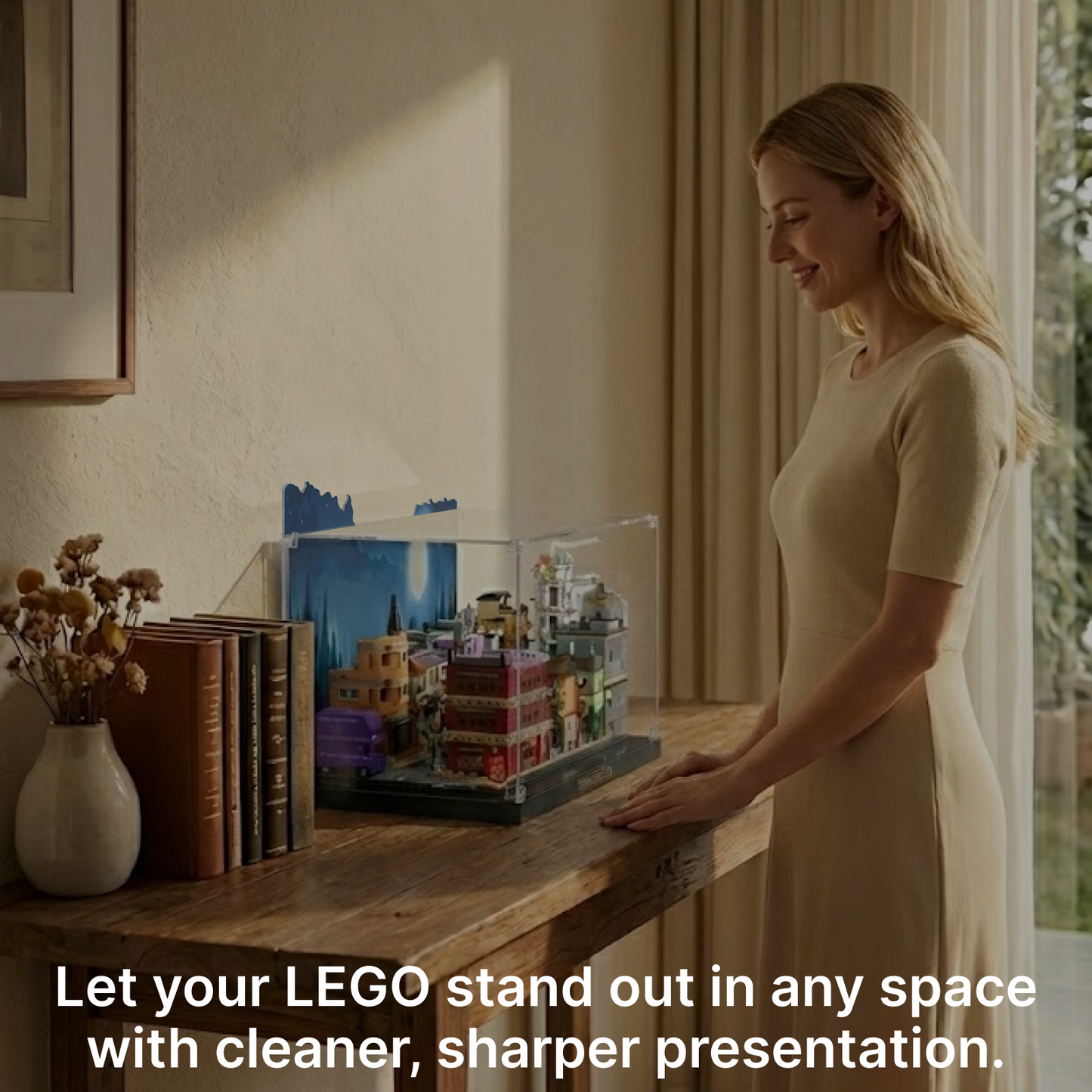 LEGO™Show Case For Diagon Alley™ Wizarding Shops(76444), Premium Wall-Mount Showcase, Christmas Gift