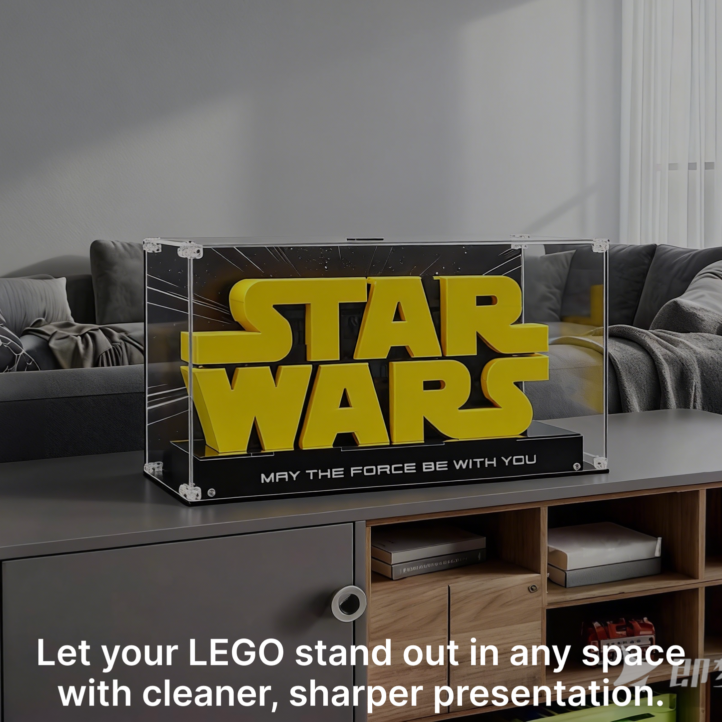 LEGO™ Case for Brick-Built Star Wars™ Logo(75407), Wall Mount Showcase Frame & Acrylic Display Case, Christmas Gift